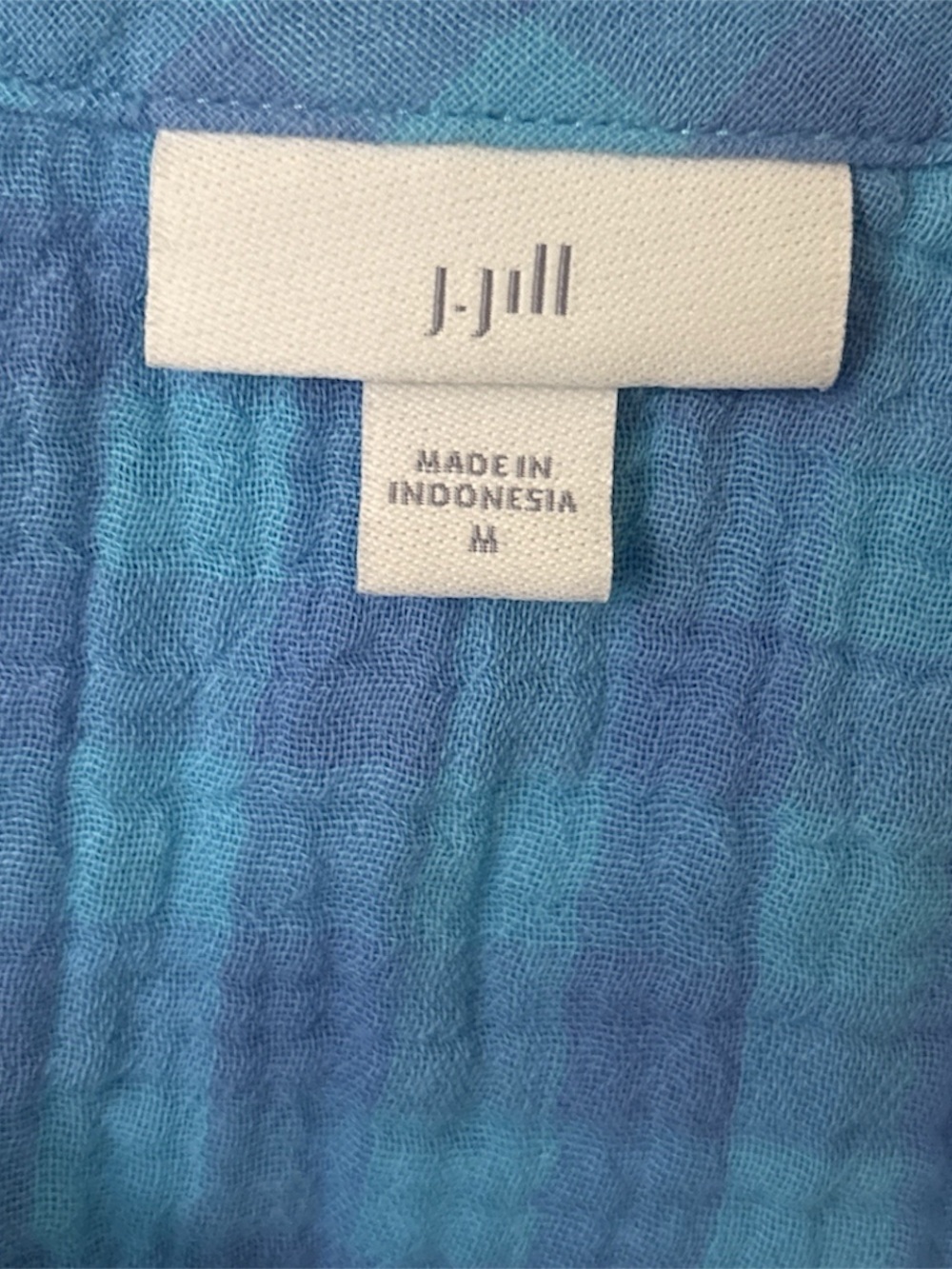 J. Jill Light Blue Plaid V-Neck Blouse - Picture 3 of 3